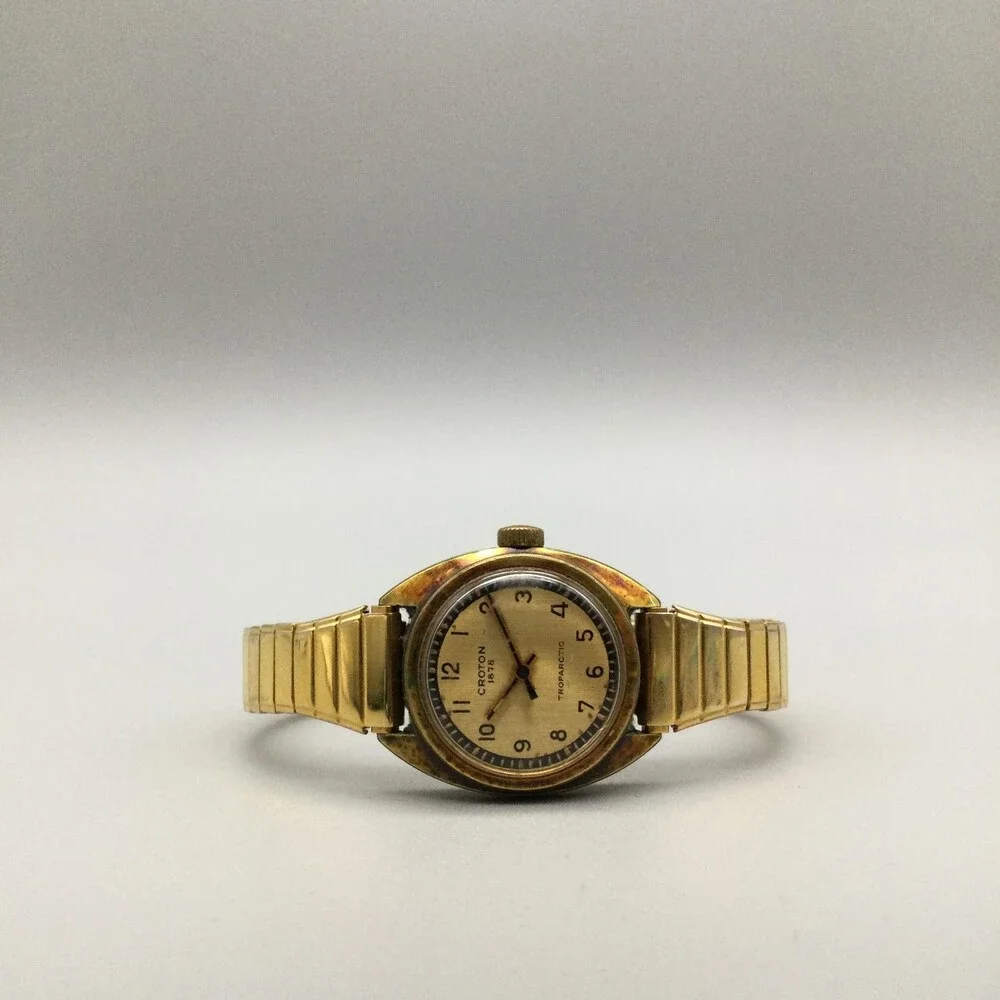 Vintage Croton Troparctic Womens Watch 23mm Champagne Dial Gold Tone Manual Wind